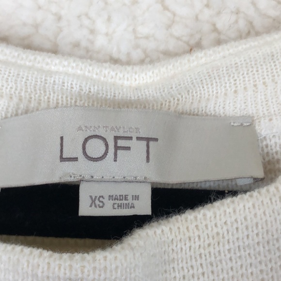 LOFT Womens Striped Shoulder Zip 3/4 Sleeve Sweater Cotton XS XSMALL - Picture 2 of 7